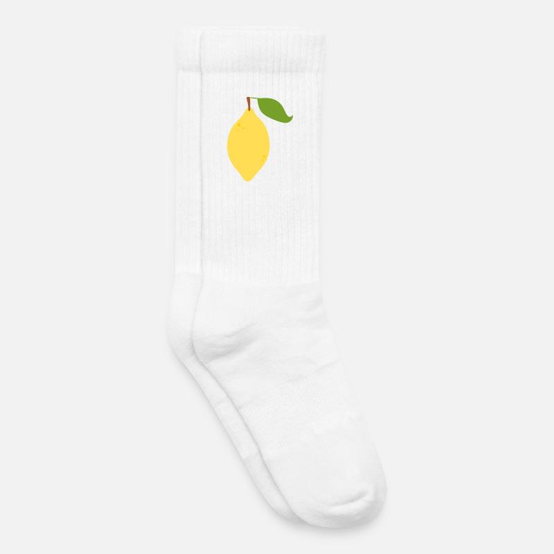 Modern Lemon Citrus Pattern Design - Kids Tennis Socks - white
