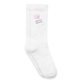 Favorite Girl Crown – Girl Power Illustration - Kids Tennis Socks - white - Right
