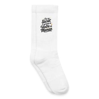 Annonce grossesse futur papa / future maman - Chaussettes de tennis bio enfant - blanc - Droite