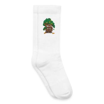 Money Tree bonsai with money leaves and gold coin - Kids Tennis Socks - white - Right