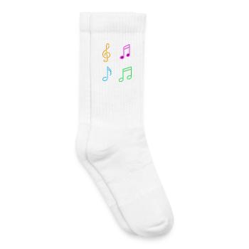 Neon Sheet Music – Music Vibes - Kids Tennis Socks - white - Right