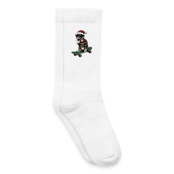 Serpent Cobra Noël Drôle - Chaussettes de tennis bio enfant - blanc - Droite