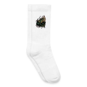 Flammenfrosch auf Blatt - Kinder Tennissocken - Weiß - Rechts