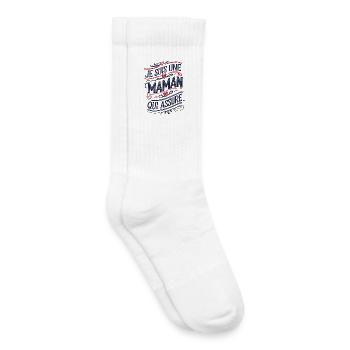 Ich bin eine Mutter, die versichert - Kinder Tennissocken - Weiß - Rechts