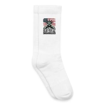 Sommes-nous déjà grands ? Graphique de protestation - Chaussettes de tennis bio enfant - blanc - Droite