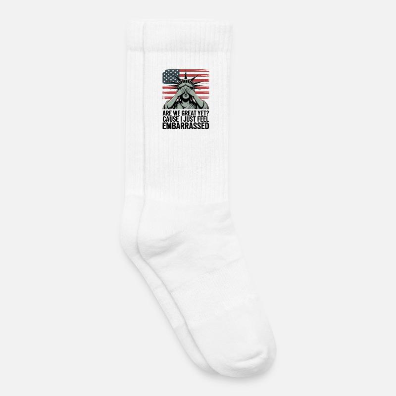 Sommes-nous déjà grands ? Graphique de protestation - Chaussettes de tennis bio enfant - blanc