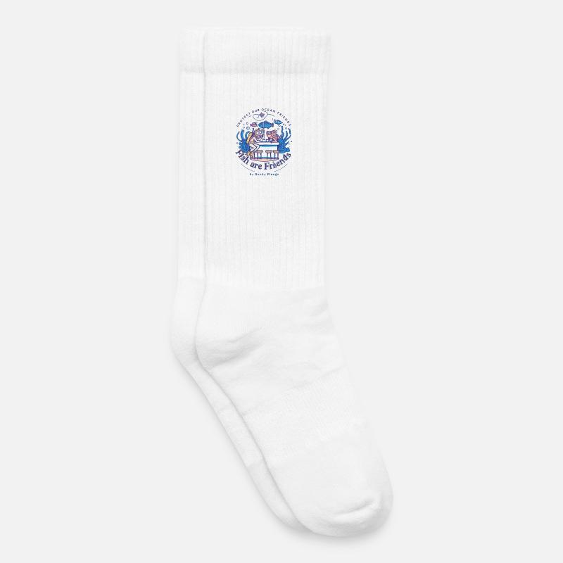 Fische sind Freunde - Kinder Tennissocken - Weiß