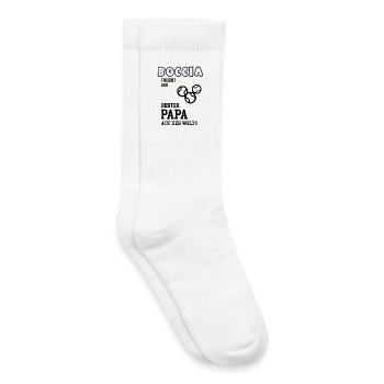 Joueur de boccia Joueur de boccia Papa Père Mari - Chaussettes de tennis bio enfant - blanc - Droite