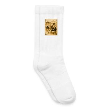 Champs, riz et agriculteurs, culture du riz à l’aube - Chaussettes de tennis bio enfant - blanc - Droite