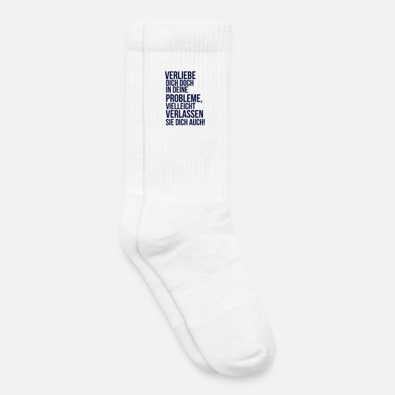 about going wild - fall in love with your problem - Kids Tennis Socks - white