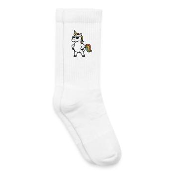 Cool Sunglasses Unicorn with Confident Pose Art - Kids Tennis Socks - white - Right