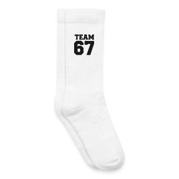Team 67 - Chaussettes de tennis bio enfant - blanc - Droite