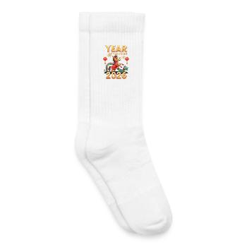 Nouvel An chinois du cheval 2026 - Chaussettes de tennis bio enfant - blanc - Droite
