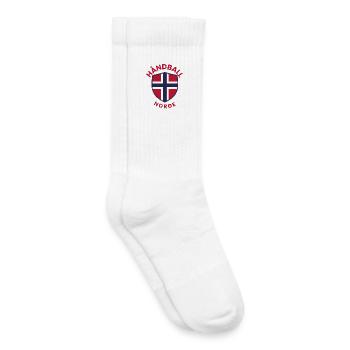 Norwegens Handballschild mit der norwegischen Flagge - Kinder Tennissocken - Weiß - Rechts