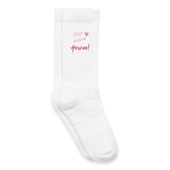 SUIS TON CŒUR Imprimer - Chaussettes de tennis bio enfant - blanc - Droite