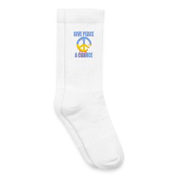 Donnez une chance à la paix – Symbole de paix en Ukraine Art maintenant - Chaussettes de tennis bio enfant - blanc - Droite