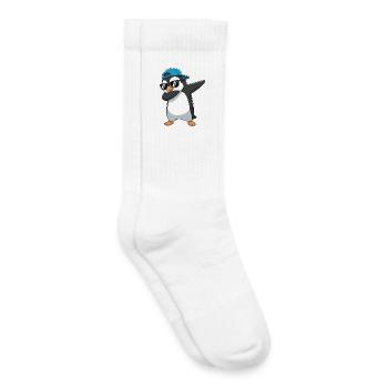 Cool Dabbing Penguin Sunglasses Cartoon-Kunst - Kinder Tennissocken - Weiß - Rechts
