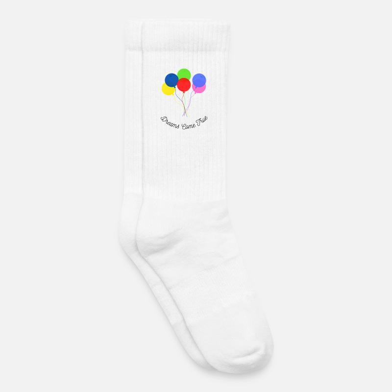 Bunte Luftballons – Träume werden wahr - Kinder Tennissocken - Weiß