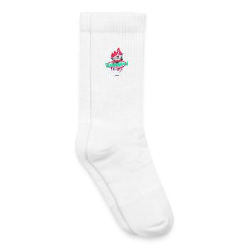 Collage de bustes graffitis au néon - Chaussettes de tennis bio enfant - blanc - Droite