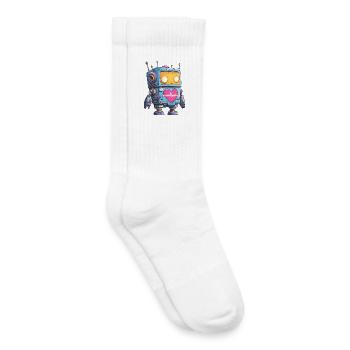 Herzroboter Neon Herz Beat - Kinder Tennissocken - Weiß - Rechts