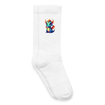 Niedlicher Drachen - Kinder Tennissocken - Weiß - Rechts