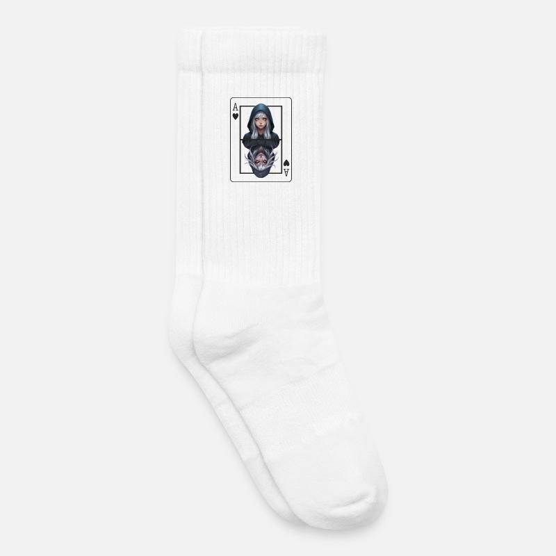 Doppelter Schatten: Ass Portrait - Kinder Tennissocken - Weiß