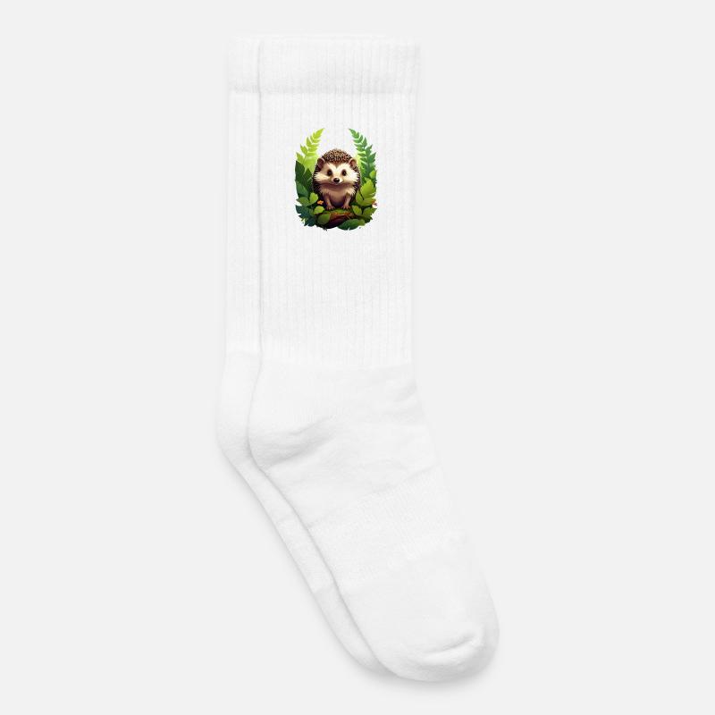 Igel im Wald - Kinder Tennissocken - Weiß