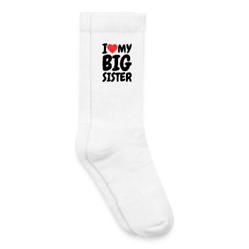 I Love My Big Sister Heart Family Funny - Chaussettes de tennis bio enfant - blanc - Droite