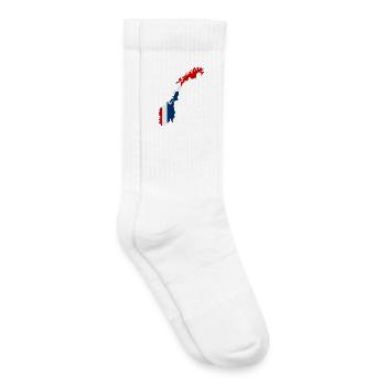 Carte de la Norvège avec drapeau - Chaussettes de tennis bio enfant - blanc - Droite