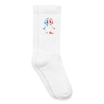 Headphone Skull in Tricolor - Kids Tennis Socks - white - Right