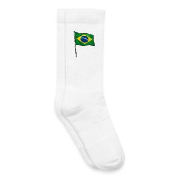 Brazilian flag art - Kids Tennis Socks - white - Right
