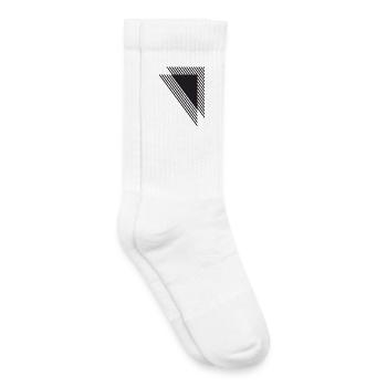 Diagonale geometrische Streifen in Schwarz - Kinder Tennissocken - Weiß - Rechts