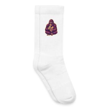 Gorilla with sunglasses eating banana - Kids Tennis Socks - white - Right