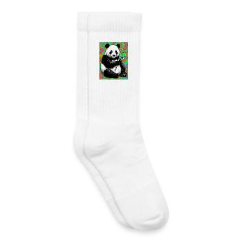 panda - Chaussettes de tennis bio enfant - blanc - Droite