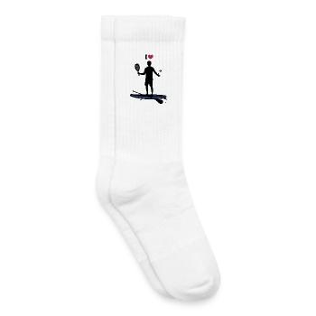 Ich liebe Padel – Humor, Paddel und Sport - Kinder Tennissocken - Weiß - Rechts