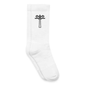 poteau électrique - Chaussettes de tennis bio enfant - blanc - Droite