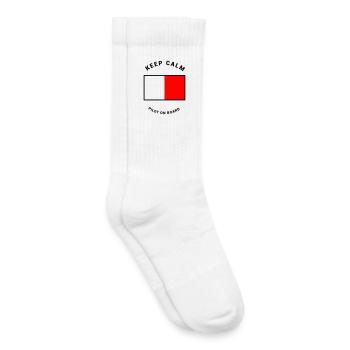 Flagge H - Lotse an Bord Pilot Schiff - Kinder Tennissocken - Weiß - Rechts