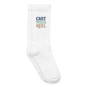 Cast Miss Reel Pêche Rétro - Chaussettes de tennis bio enfant - blanc - Droite