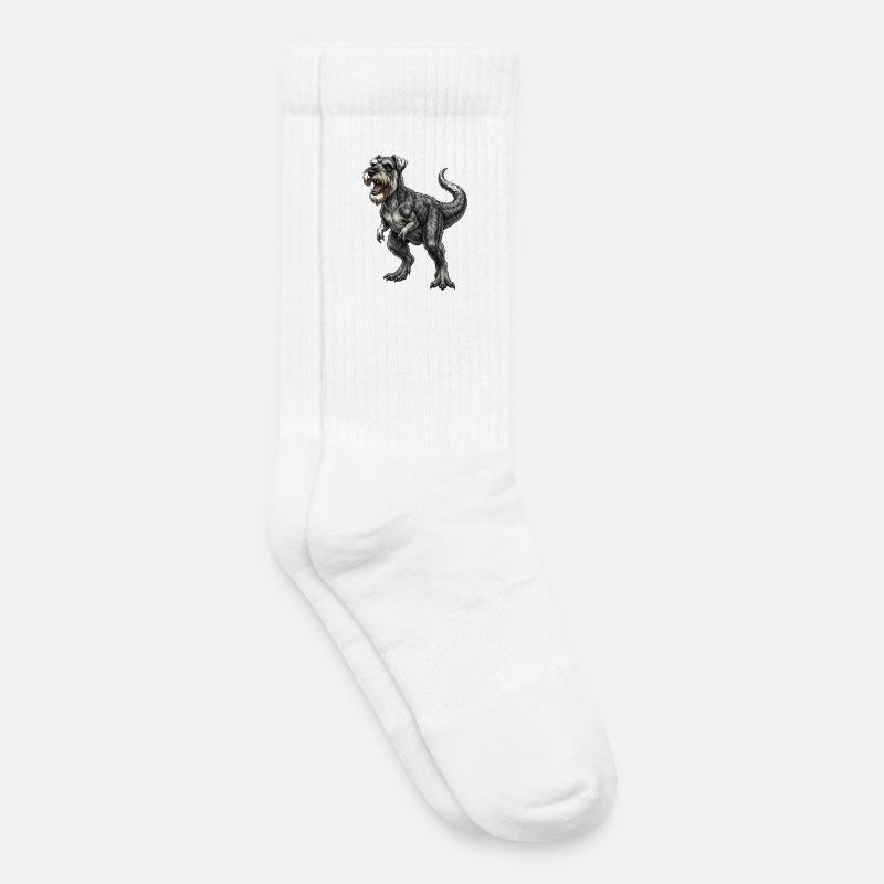 Schnauzer T - REX  - Kinder Tennissocken - Weiß