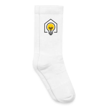Motif d’ampoule de maison électricien - Chaussettes de tennis bio enfant - blanc - Droite