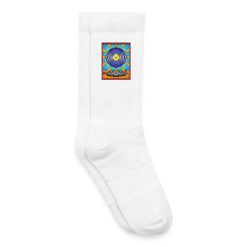 Stained Glass Vinyl Album and Turntable - Kids Tennis Socks - white - Right