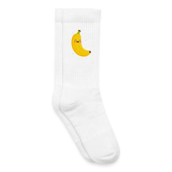Happy Banana Cartoon - Kids Tennis Socks - white - Right