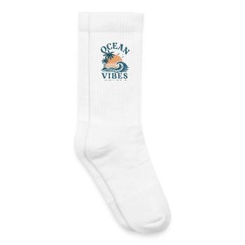 Ambiances océaniques de coucher de soleil - Chaussettes de tennis bio enfant - blanc - Droite