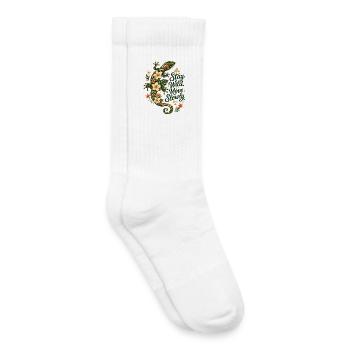 Reste déchaîné. Bougez lentement. – Gecko tropical de Bali | FL - Chaussettes de tennis bio enfant - blanc - Droite