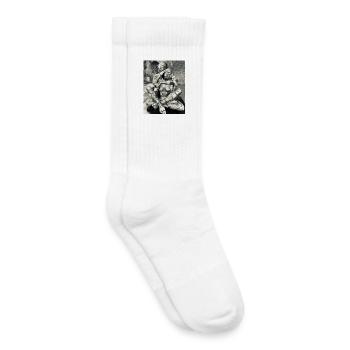 Géométrie du corps en duo - Chaussettes de tennis bio enfant - blanc - Droite