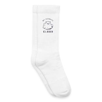 Mon nuage préféré - Poméranian - Chaussettes de tennis bio enfant - blanc - Droite
