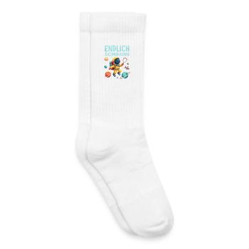 Schulkind 2026 Einschulung 2026 Schulanfang - Kinder Tennissocken - Weiß - Rechts