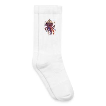 Dome doré Méduse féerique - Chaussettes de tennis bio enfant - blanc - Droite
