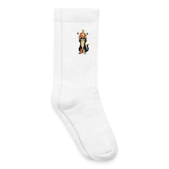 Planetenkatze - Kinder Tennissocken - Weiß - Rechts