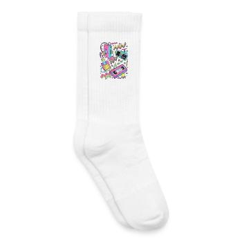 80er 90er Retro Technik Nostalgie Gamer - Kinder Tennissocken - Weiß - Rechts